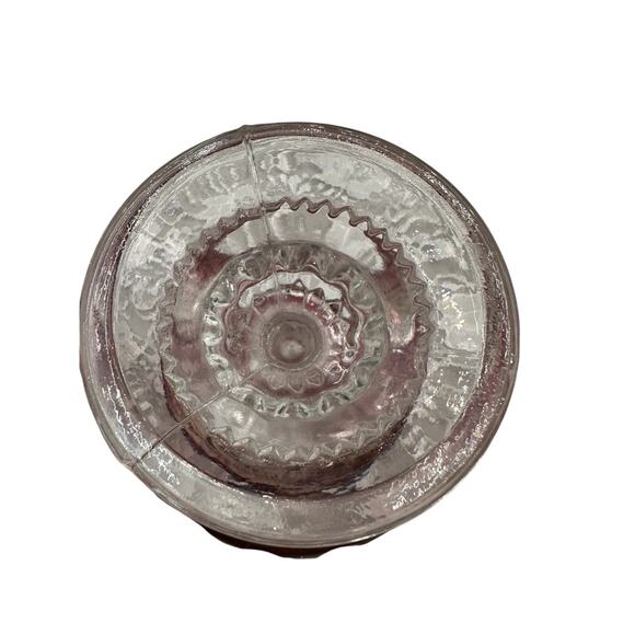 Vintage Cottage Jewelry Trinket Red Ruby Candy Dish Lid Thumbprint 8" - Picture 9 of 9